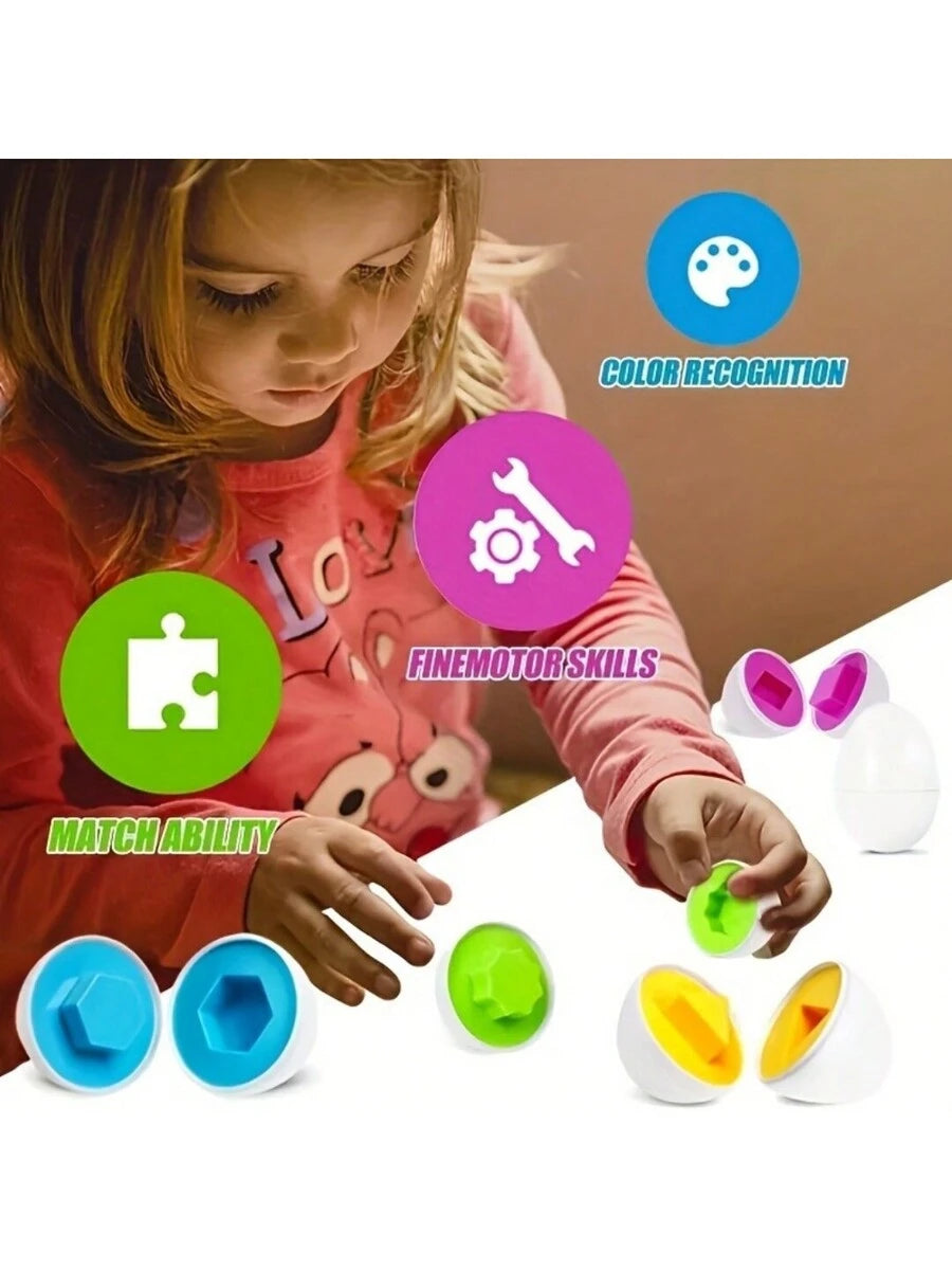 Montessori Matching Eggs Toy Shape Sorting Puzzle Educational Learning Toy for Toddlers