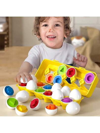 Montessori Matching Eggs Toy Shape Sorting Puzzle Educational Learning Toy for Toddlers