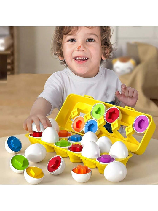 Montessori Matching Eggs Toy Shape Sorting Puzzle Educational Learning Toy for Toddlers