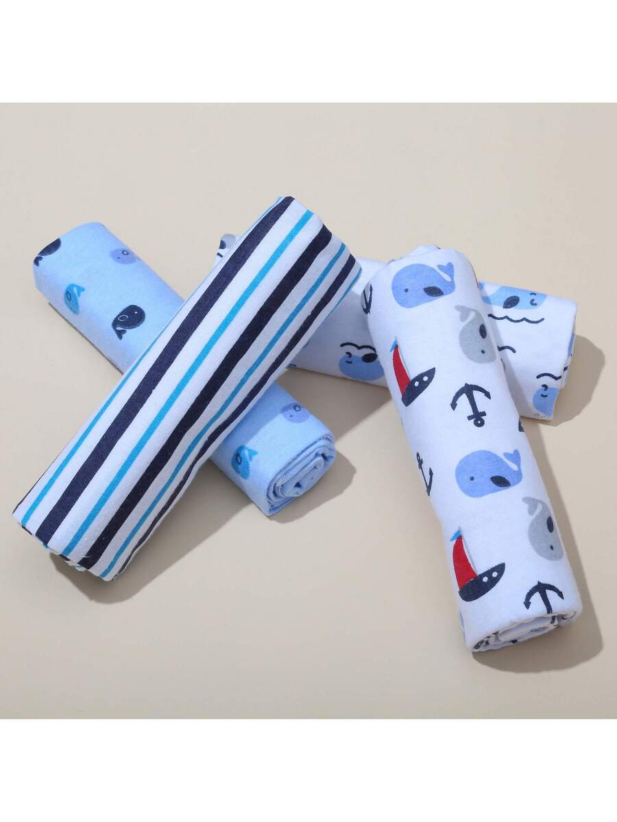 4pcs Baby Swaddle Blanket Set Soft Newborn Receiving Blankets Infant Wraps