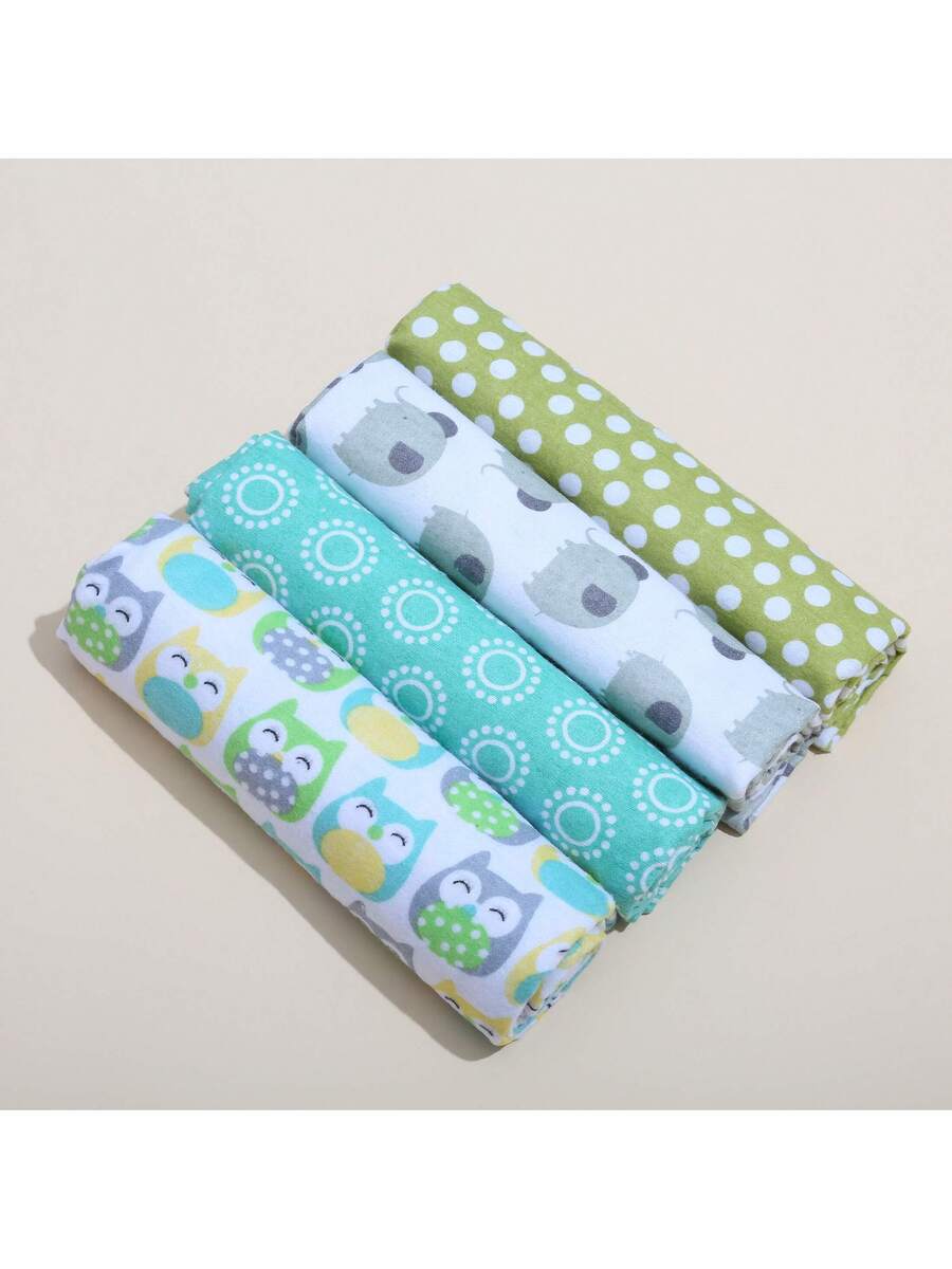 4pcs Baby Swaddle Blanket Set Soft Newborn Receiving Blankets Infant Wraps