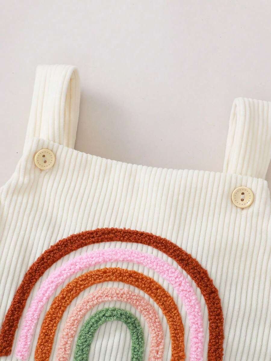 Sweet Rainbow Baby Outfit - Cute Embroidered Bodysuit for 0-12M, Gift for Your Baby