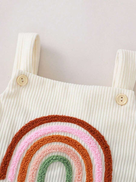 Sweet Rainbow Baby Outfit - Cute Embroidered Bodysuit for 0-12M, Gift for Your Baby