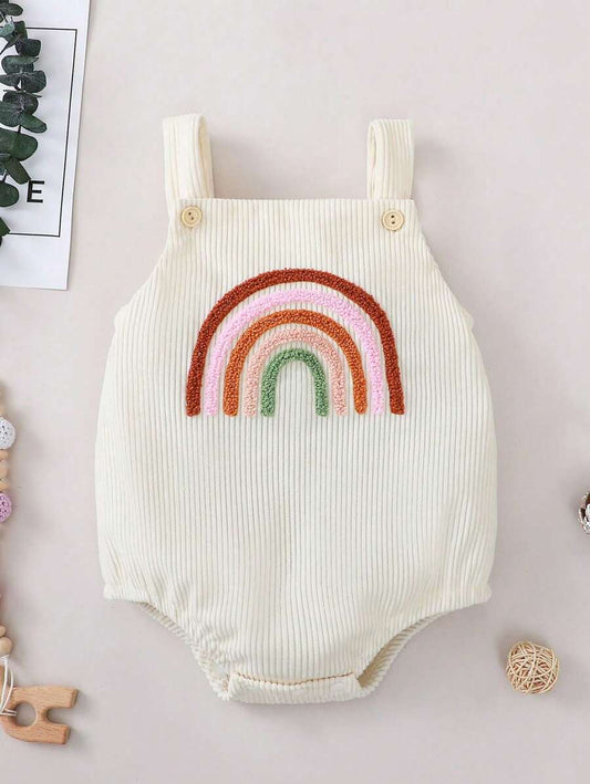 Sweet Rainbow Baby Outfit - Cute Embroidered Bodysuit for 0-12M, Gift for Your Baby