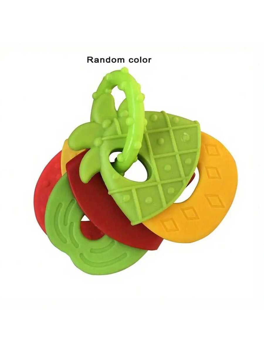 Baby Silicone Teething Toy Set Fruit Shape Teether Keys Freezable Teethers for Infants Boys and Girls