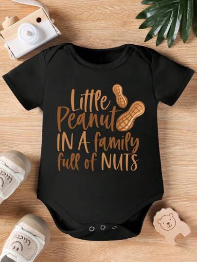 Cartoon Peanut Ombre Bodysuit For Baby Boys Casual Summer Outfit