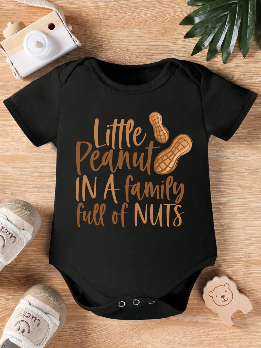 Cartoon Peanut Ombre Bodysuit For Baby Boys Casual Summer Outfit
