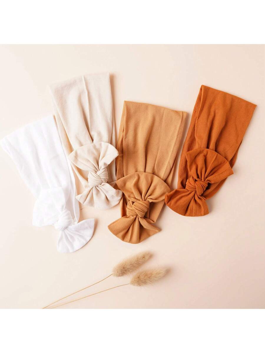 8pcs Handmade Baby Bow Headbands for Newborn and Toddler Daily Wear