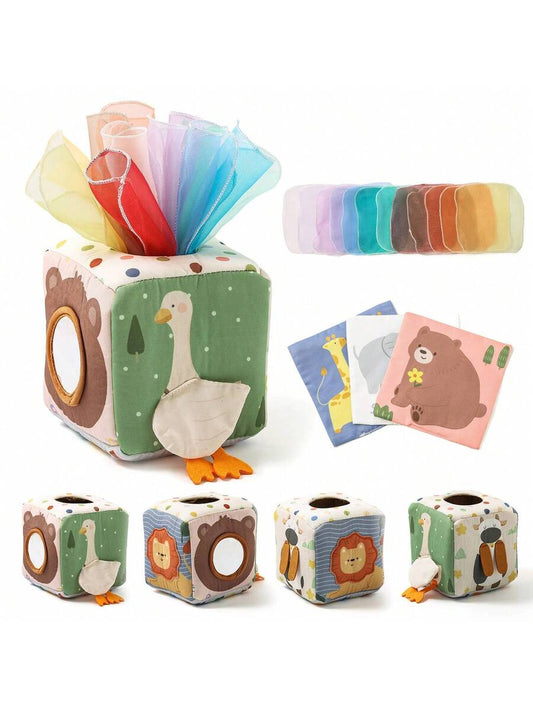 16pcs Montessori Toddler Shape Sorting Toy Cartoon Animal Color Recognition Educational Learning Box