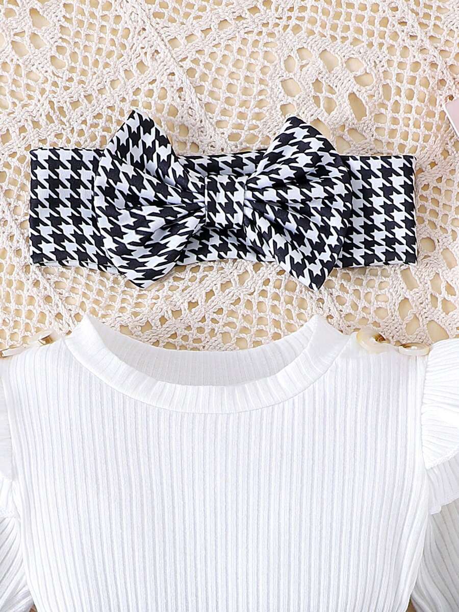 Baby Ribbed Patchwork Long Sleeve Romper for Spring and Autumn Daily Wear
