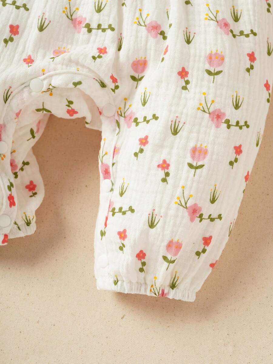 Baby Floral Butterfly Decor Long Sleeve Romper for Cute Daily Wear and Outings