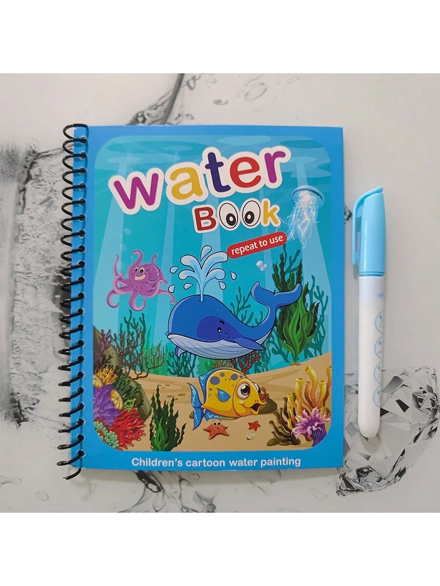 Magic Water Drawing Book Reusable Coloring and Painting Activity Book for Kids