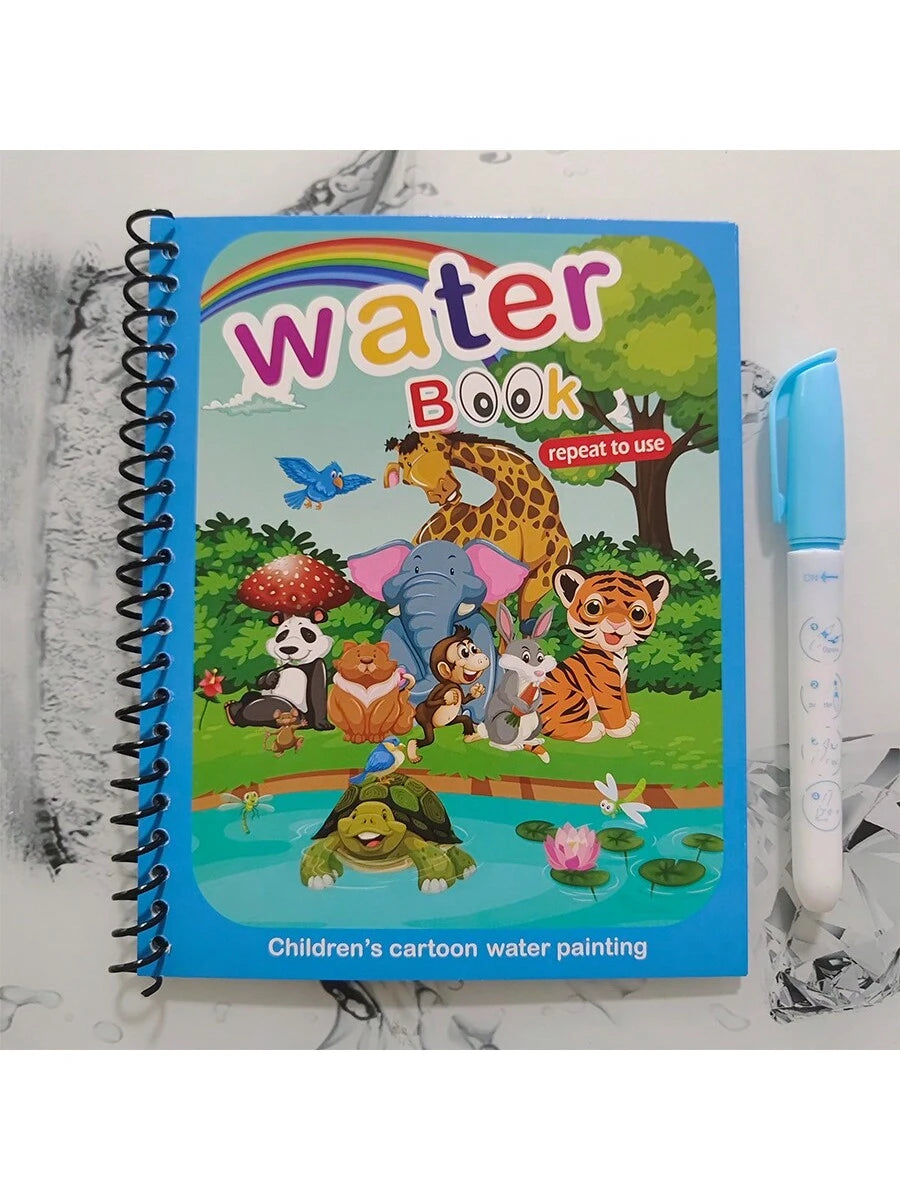 Magic Water Drawing Book Reusable Coloring and Painting Activity Book for Kids