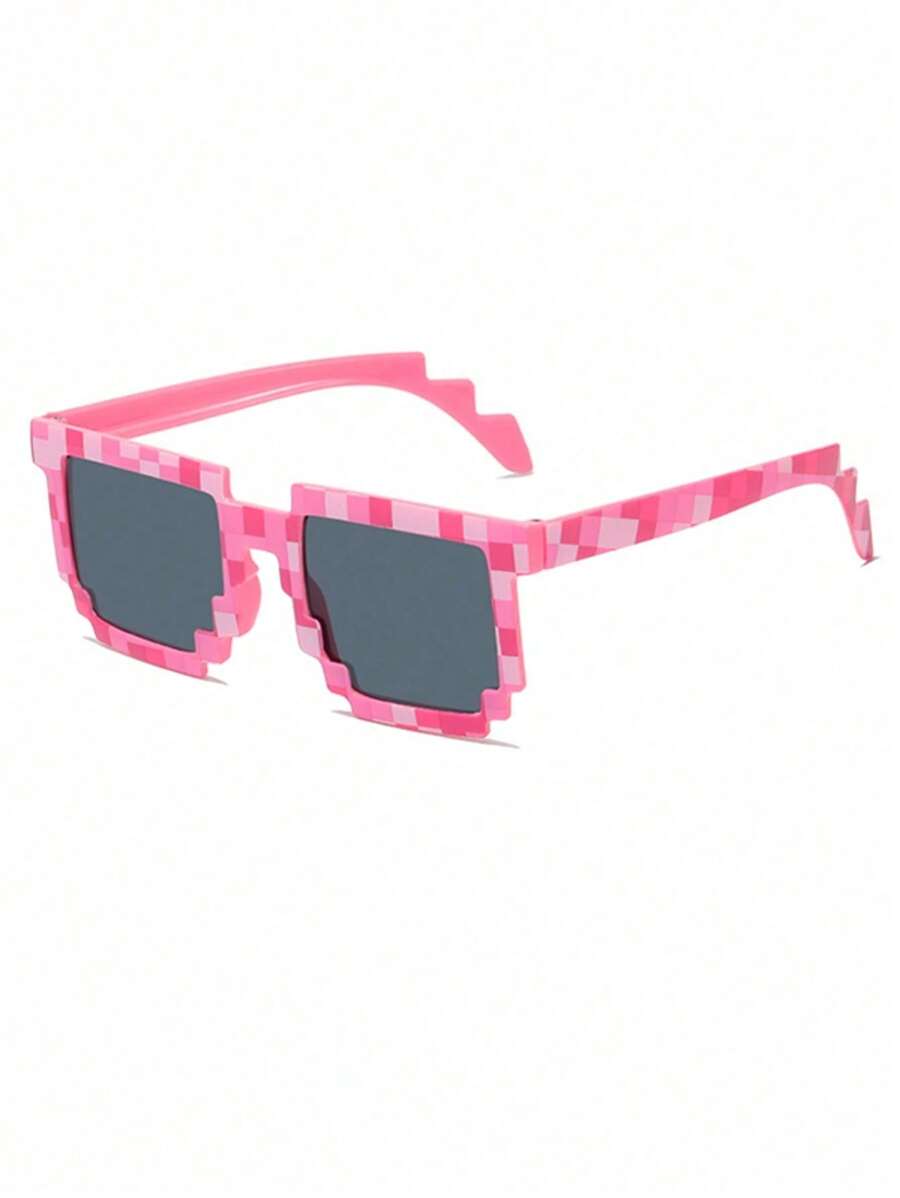1-16 Piece Pixels Mosaic Glasses – Fashion & Personalized Party Glasses, Creative Green Thug Life Eyewear Gift for Kids & Teens