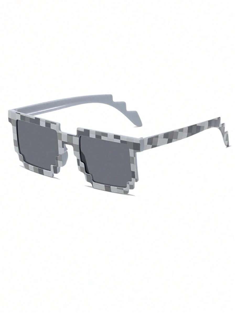 1-16 Piece Pixels Mosaic Glasses – Fashion & Personalized Party Glasses, Creative Green Thug Life Eyewear Gift for Kids & Teens