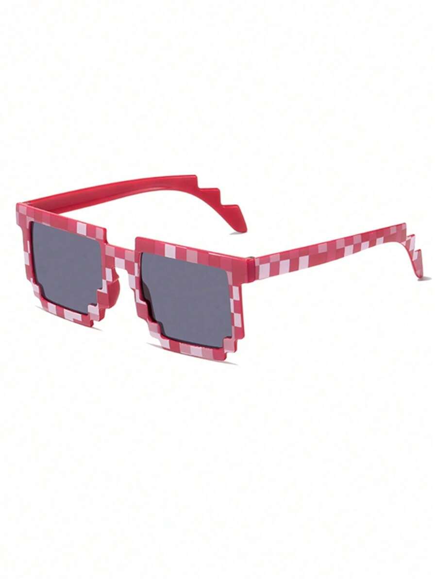 1-16 Piece Pixels Mosaic Glasses – Fashion & Personalized Party Glasses, Creative Green Thug Life Eyewear Gift for Kids & Teens