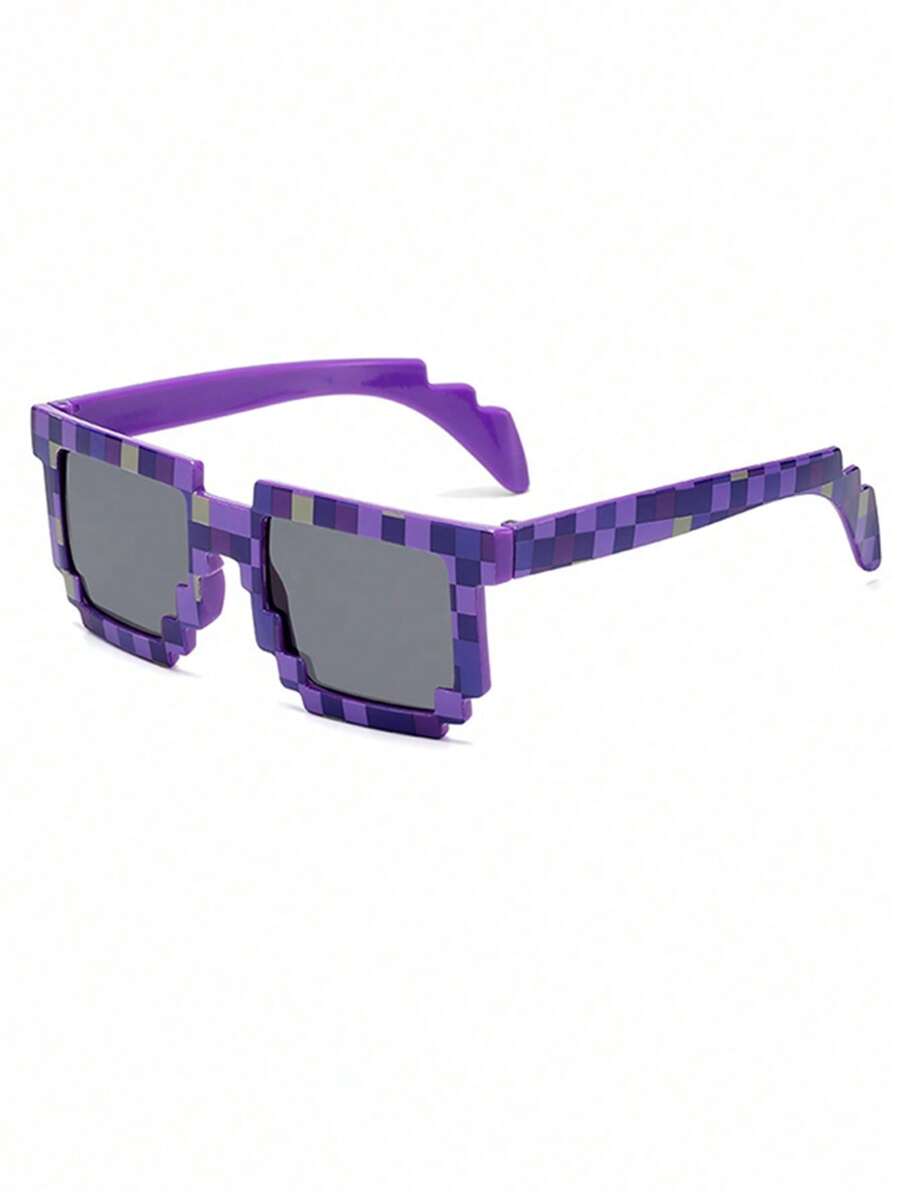 1-16 Piece Pixels Mosaic Glasses – Fashion & Personalized Party Glasses, Creative Green Thug Life Eyewear Gift for Kids & Teens