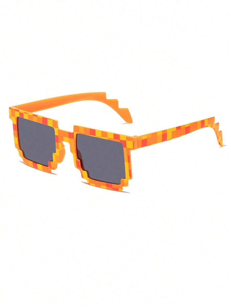 1-16 Piece Pixels Mosaic Glasses – Fashion & Personalized Party Glasses, Creative Green Thug Life Eyewear Gift for Kids & Teens
