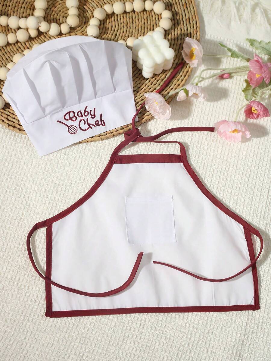Baby Boy Chef Hat and Apron Photography Outfit Set for Newborn Photoshoots