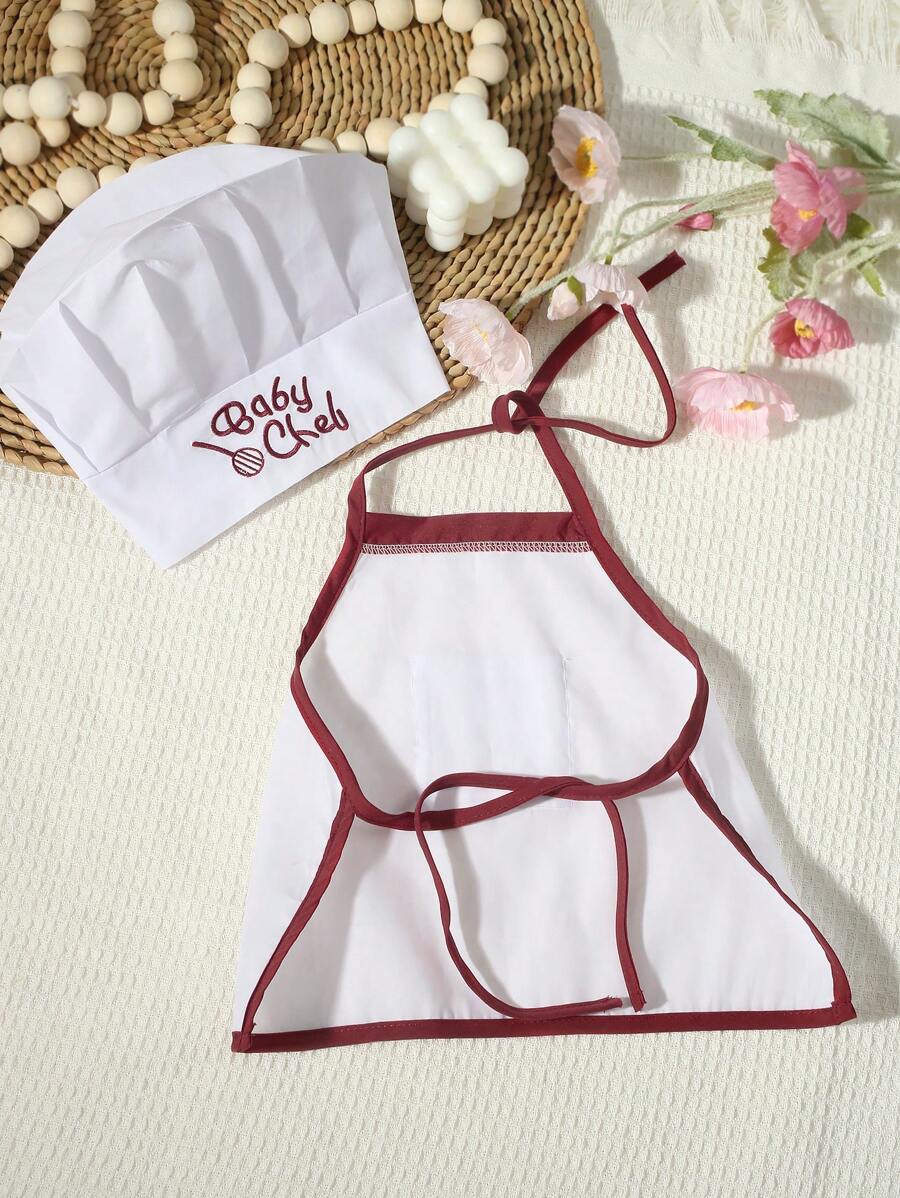 Baby Boy Chef Hat and Apron Photography Outfit Set for Newborn Photoshoots