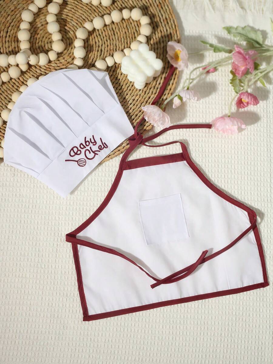 Baby Boy Chef Hat and Apron Photography Outfit Set for Newborn Photoshoots