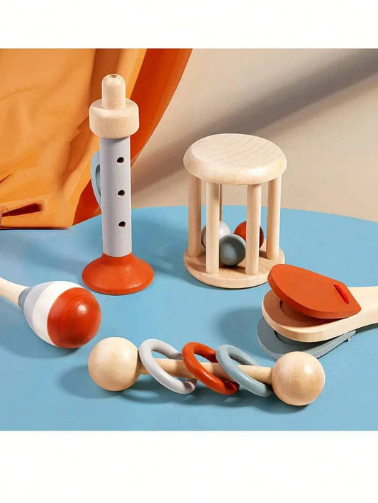 5-Piece Early Learning Music Toy Set – Wooden Percussion Instruments for Kids