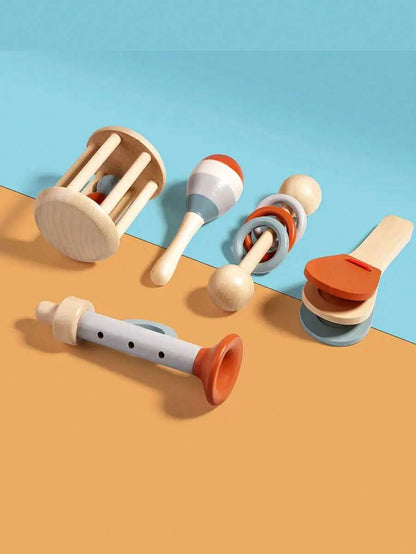 5-Piece Early Learning Music Toy Set – Wooden Percussion Instruments for Kids