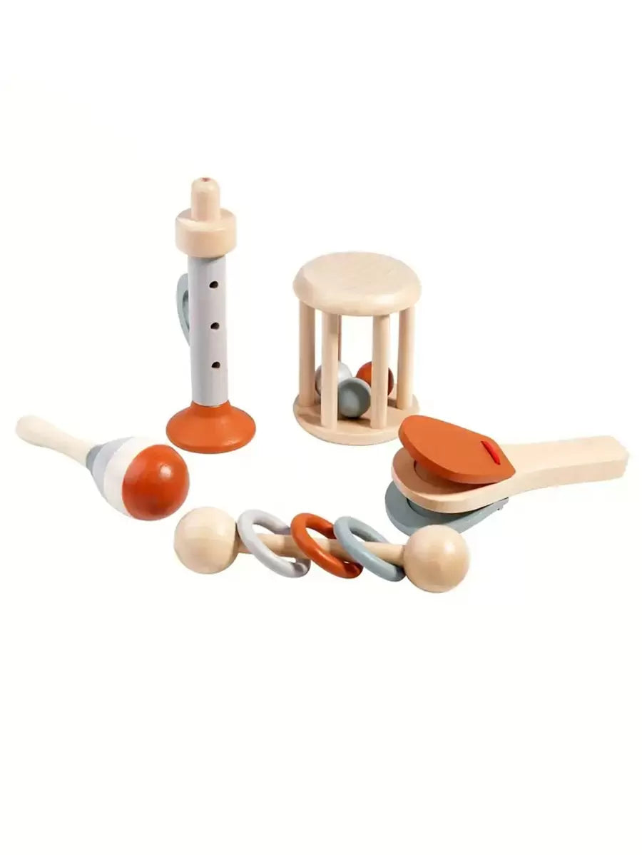 5-Piece Early Learning Music Toy Set – Wooden Percussion Instruments for Kids