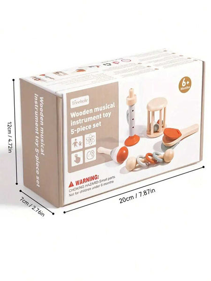 5-Piece Early Learning Music Toy Set – Wooden Percussion Instruments for Kids