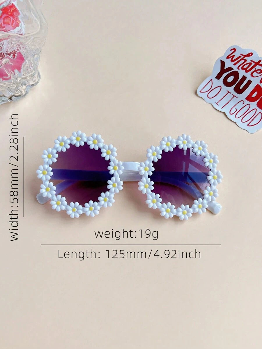 2/3Pcs Kids Flower Fashion Glasses Set – Cute Colorful Eyewear, Personalized Toddler Girls & Boys Casual Sunglasses