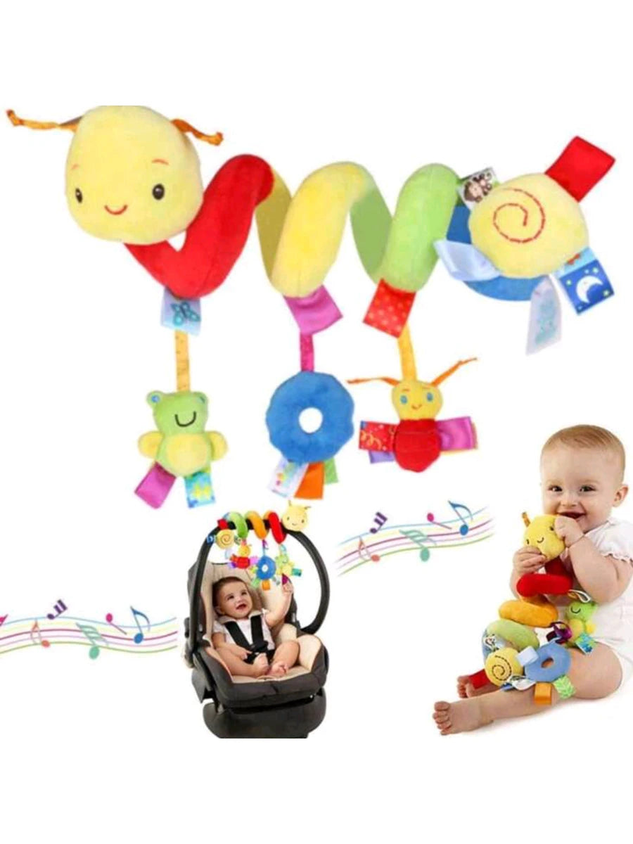 Baby Spiral Stroller Toy Plush Hanging Rattle Sensory Toy for Crib Car Seat and Stroller 0-12 Months Baby Boys Girls Gift Set