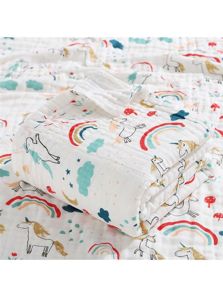Newborn Muslin Swaddle Blanket Lightweight Gauze Baby Receiving Blanket for Infants