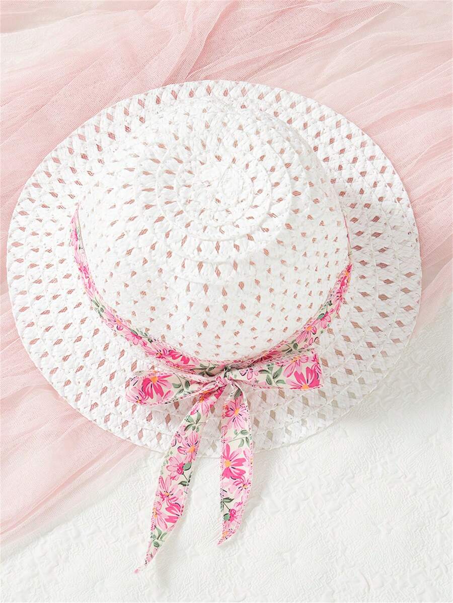 Baby Girls Ditsy Floral Dress And Hat Set Sleeveless Princess Summer Outfit