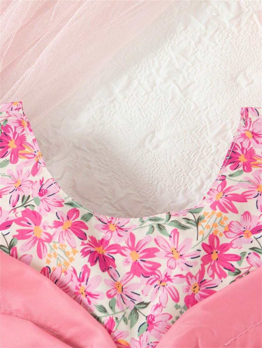 Baby Girls Ditsy Floral Dress And Hat Set Sleeveless Princess Summer Outfit