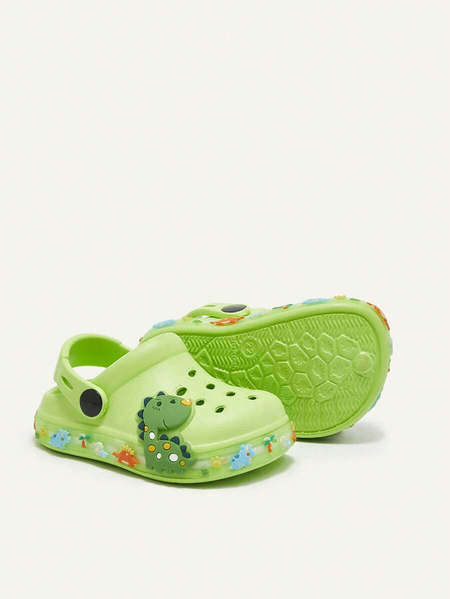Unisex Green Dinosaur Sandals – Lightweight & Breathable, Cozy Pixies Summer Fashion Cartoon Shoes for Kids