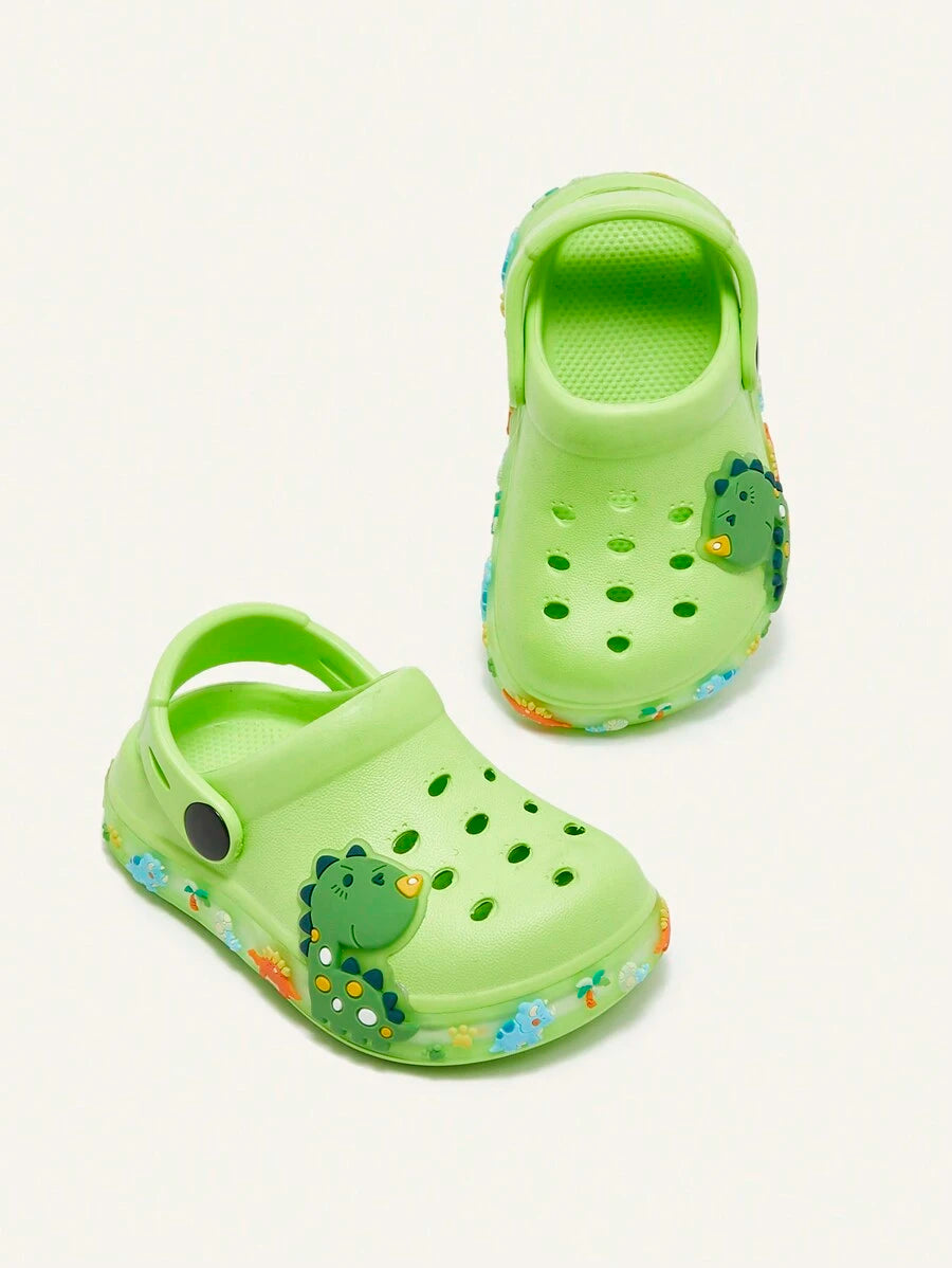 Unisex Green Dinosaur Sandals – Lightweight & Breathable, Cozy Pixies Summer Fashion Cartoon Shoes for Kids