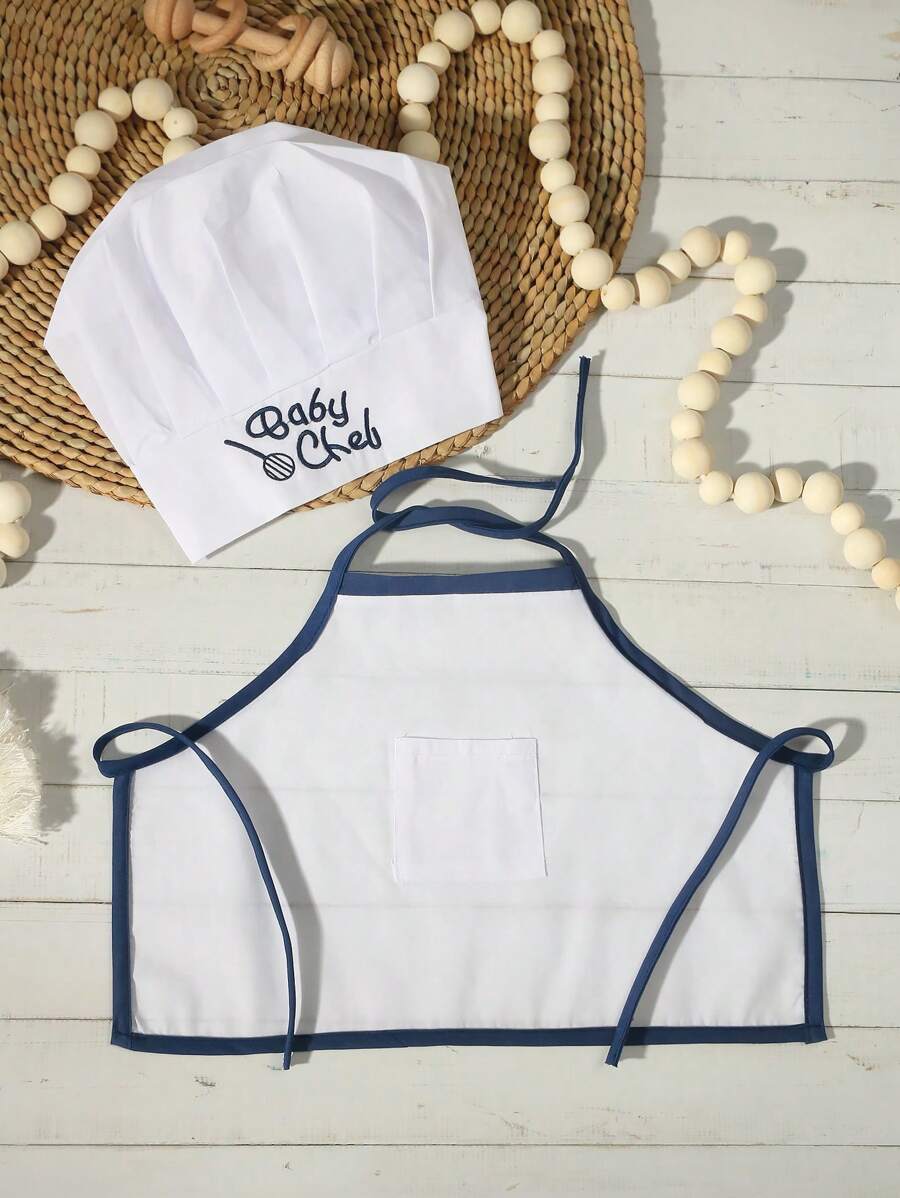 Baby Boy Chef Hat and Apron Photography Outfit Set for Newborn Photoshoots