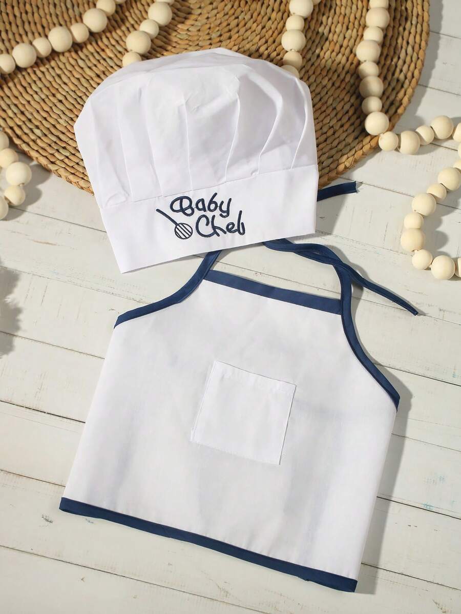 Baby Boy Chef Hat and Apron Photography Outfit Set for Newborn Photoshoots