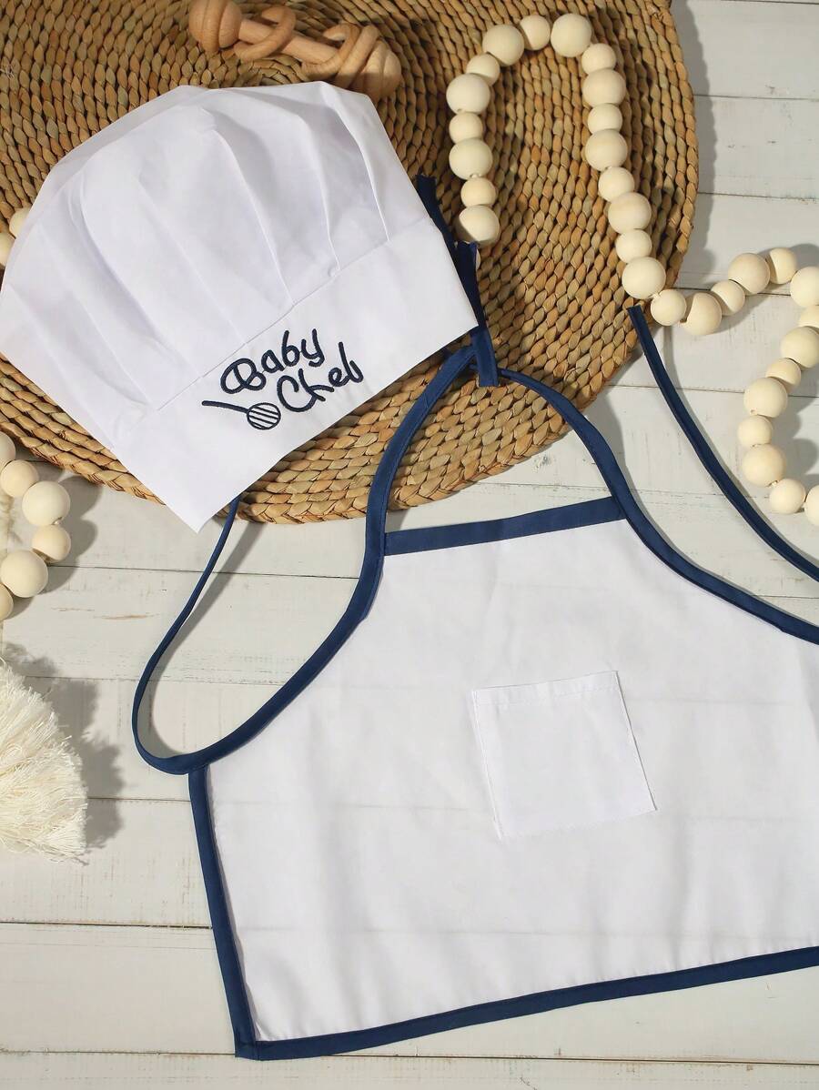 Baby Boy Chef Hat and Apron Photography Outfit Set for Newborn Photoshoots