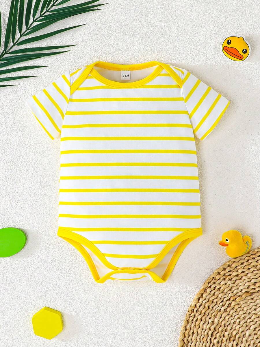 Infant Cute Duckling Graphic Short Sleeve Outfits Summer New Arrival Bodysuit