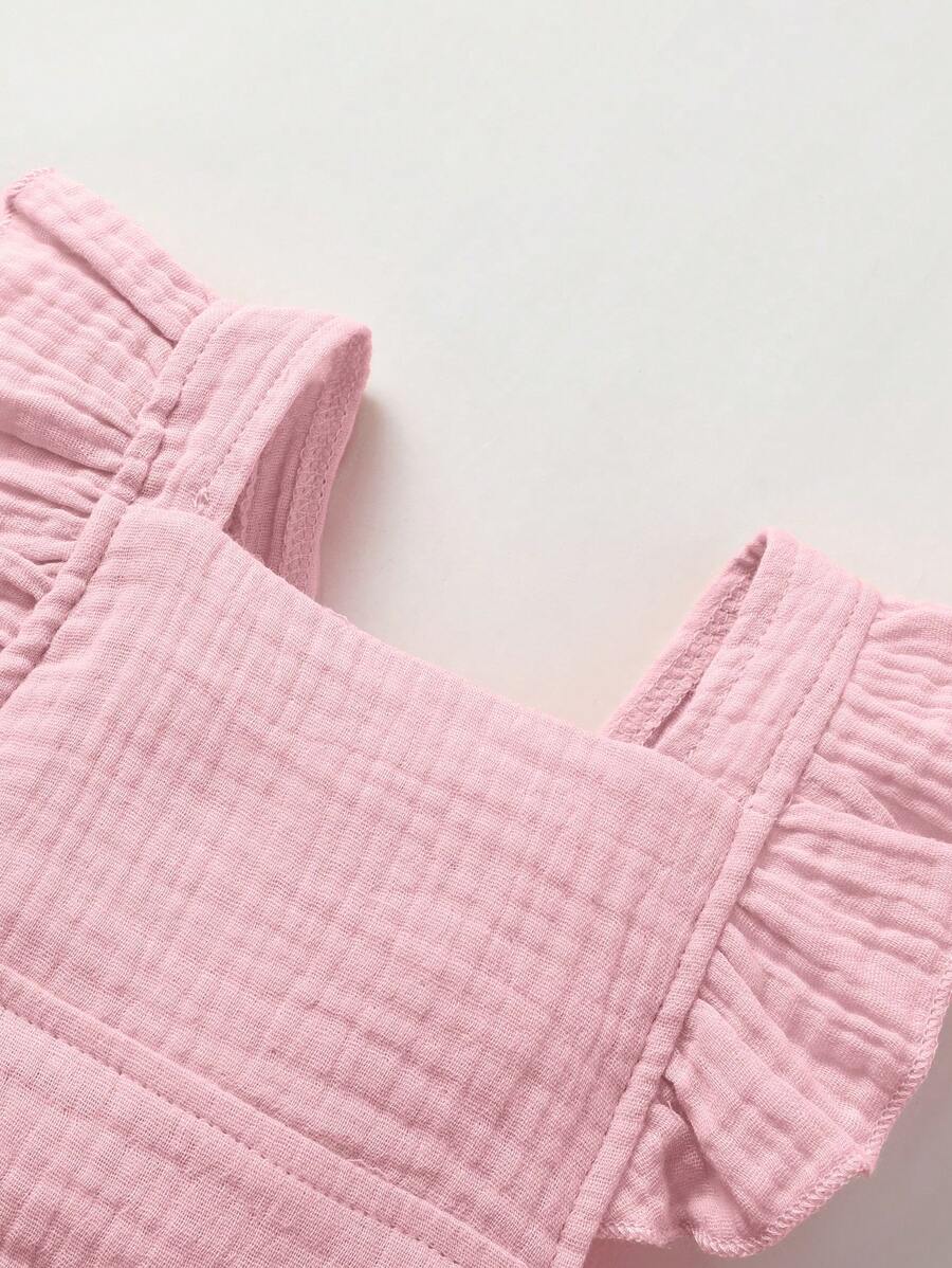 Baby Ruffle Trim Bodysuit Dress and Headband Set for Cute Daily Wear