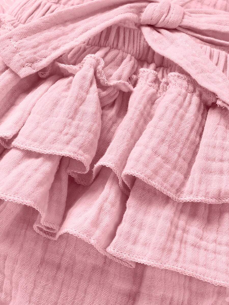 Baby Ruffle Trim Bodysuit Dress and Headband Set for Cute Daily Wear