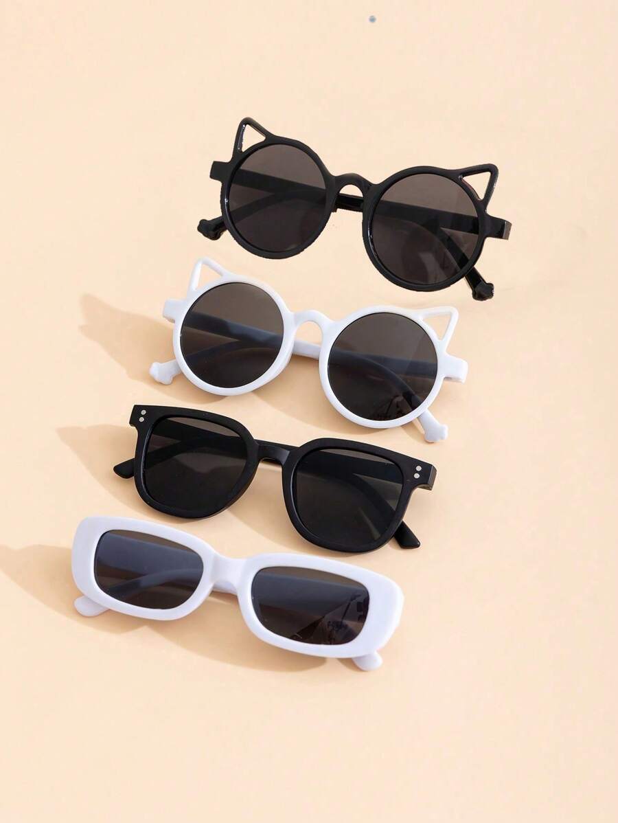 1-4 Pcs Kids Cute Fashion Glasses - Personalized Children's Eyewear Pack, Creative Back to School Gift for Boys & Girls