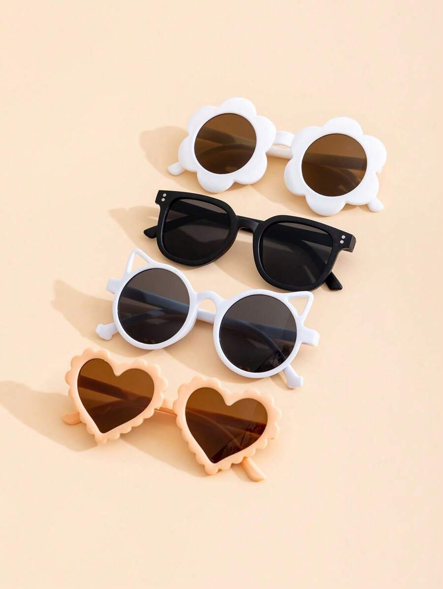 1-4 Pcs Kids Cute Fashion Glasses - Personalized Children's Eyewear Pack, Creative Back to School Gift for Boys & Girls
