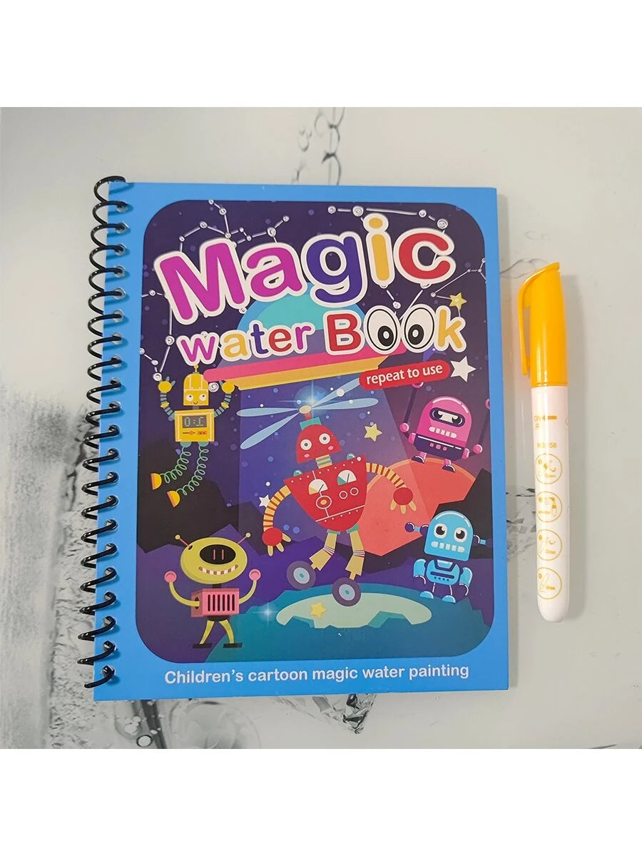 Magic Water Drawing Book Reusable Coloring and Painting Activity Book for Kids