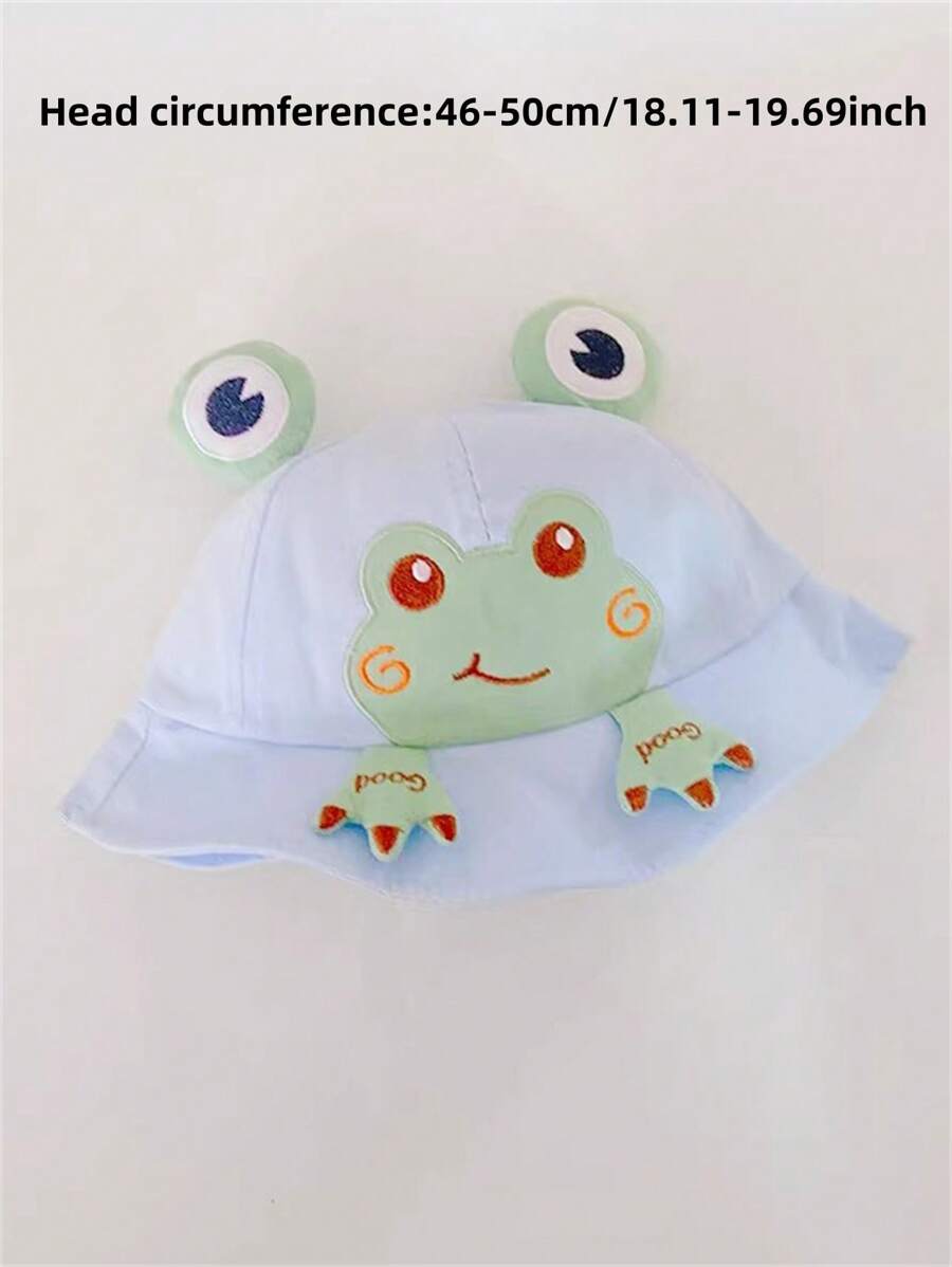 1pc Cute Frog Printed Toddler Sun Hat for Spring and Summer Wear
