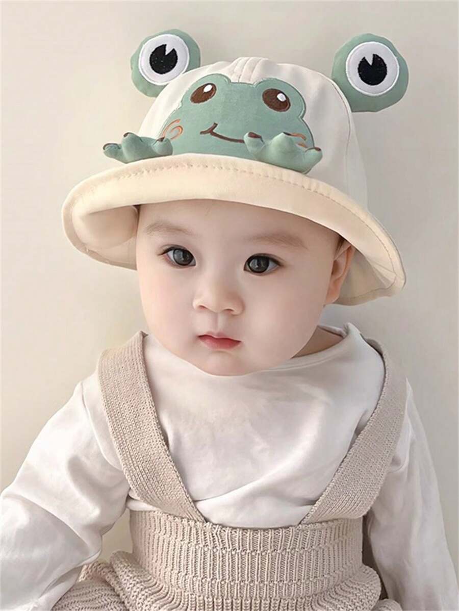 1pc Cute Frog Printed Toddler Sun Hat for Spring and Summer Wear