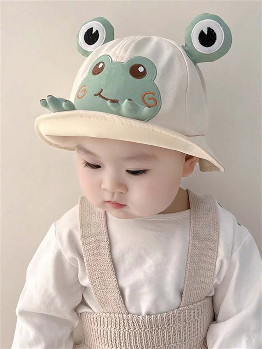 1pc Cute Frog Printed Toddler Sun Hat for Spring and Summer Wear