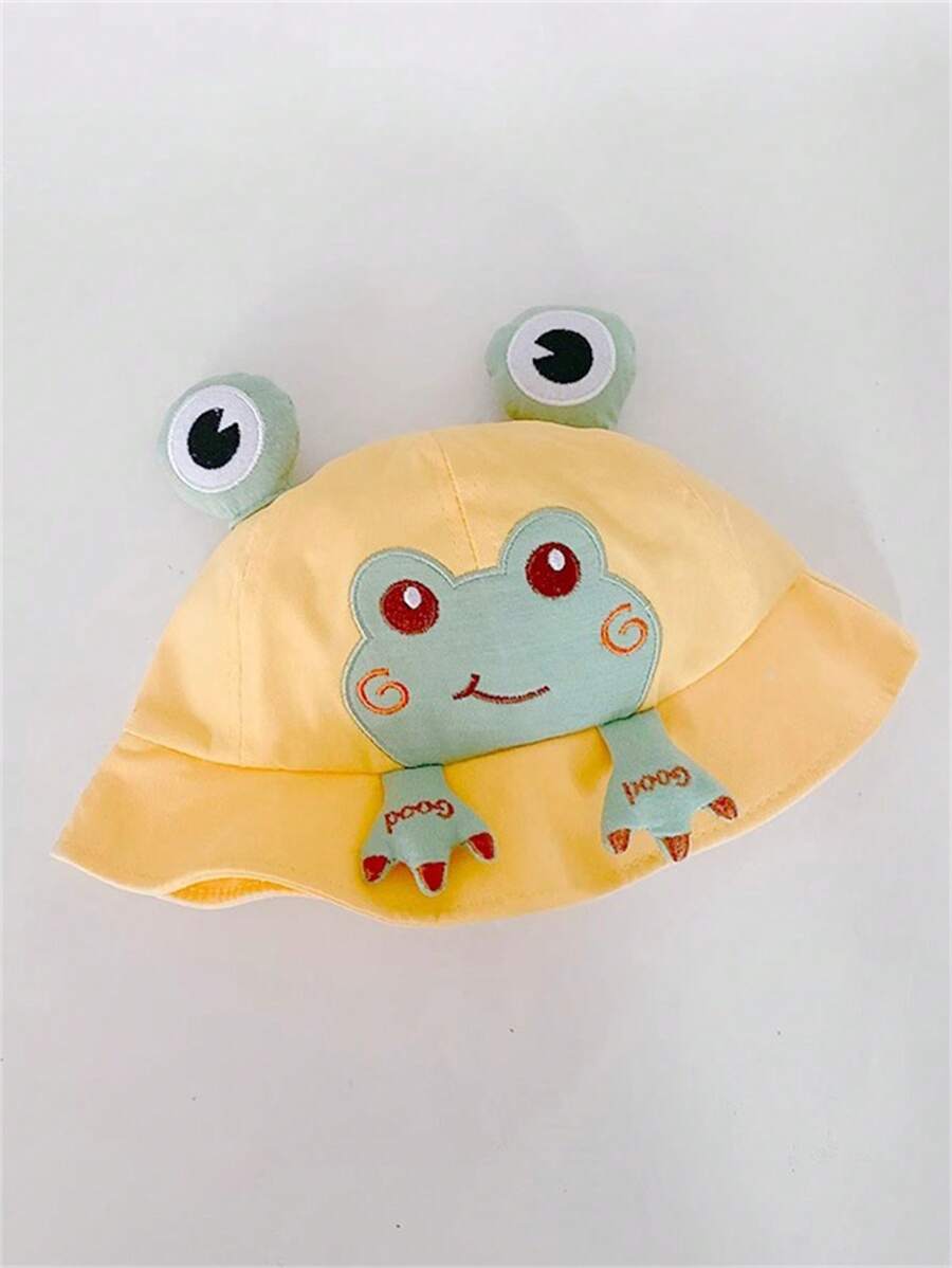 1pc Cute Frog Printed Toddler Sun Hat for Spring and Summer Wear