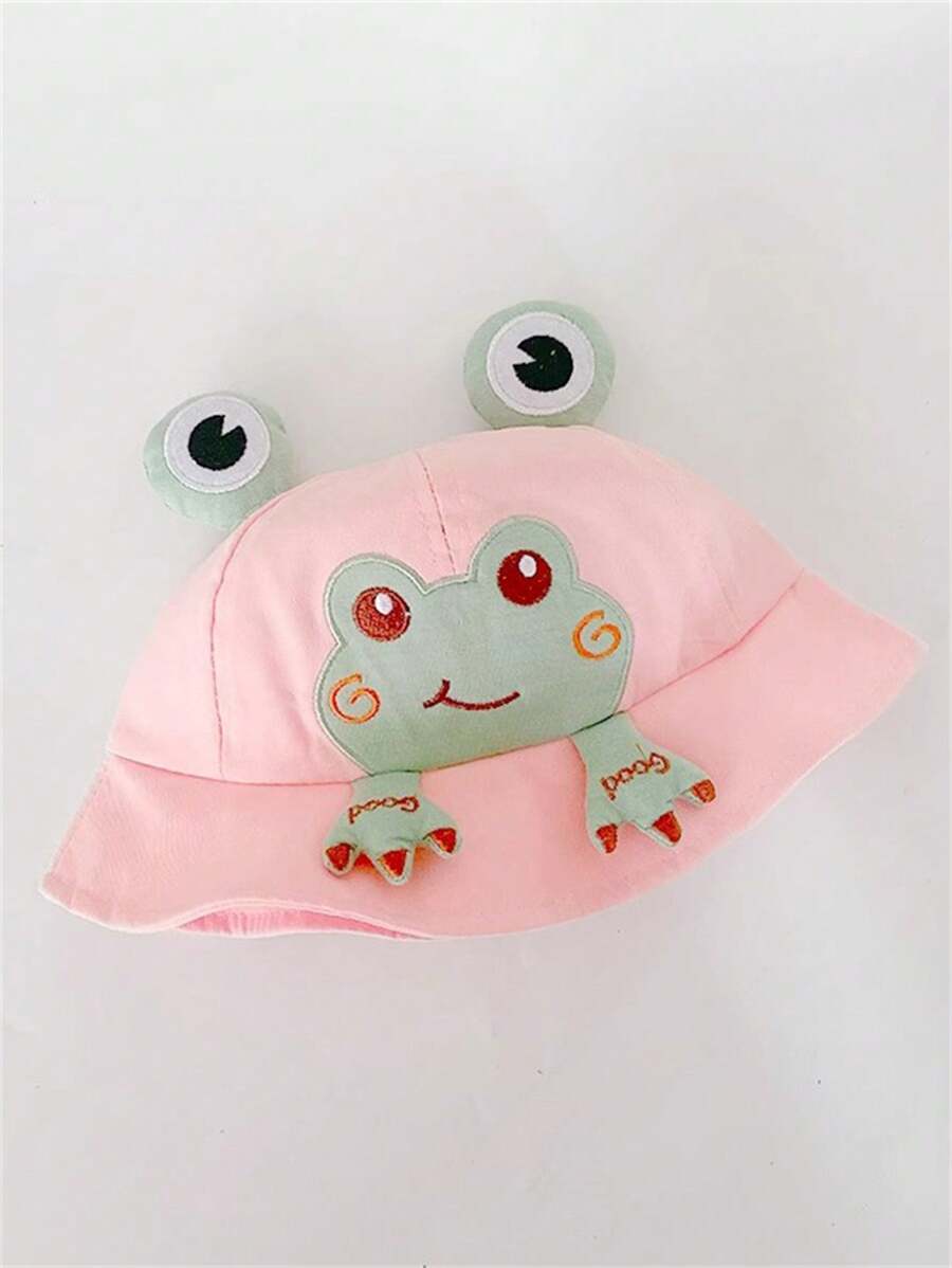 1pc Cute Frog Printed Toddler Sun Hat for Spring and Summer Wear